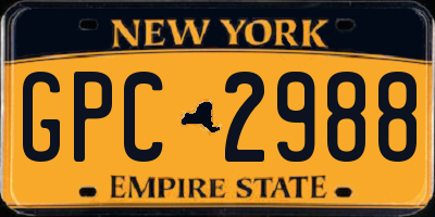 NY license plate GPC2988