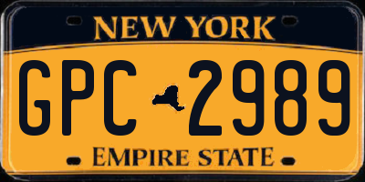NY license plate GPC2989