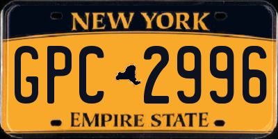 NY license plate GPC2996