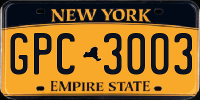 NY license plate GPC3003