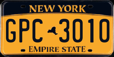 NY license plate GPC3010