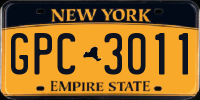 NY license plate GPC3011