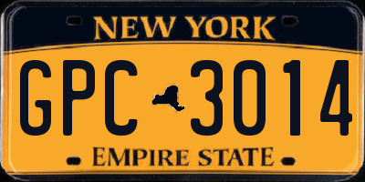 NY license plate GPC3014