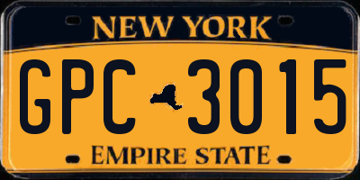 NY license plate GPC3015