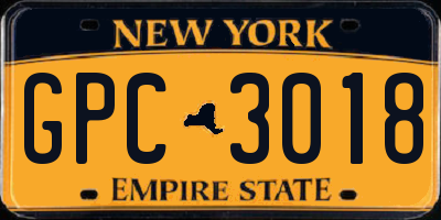 NY license plate GPC3018