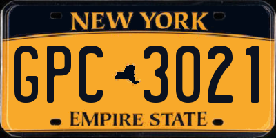 NY license plate GPC3021