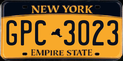 NY license plate GPC3023