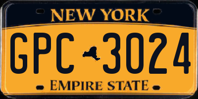 NY license plate GPC3024