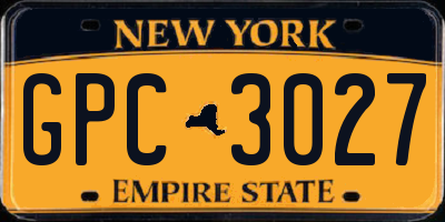 NY license plate GPC3027