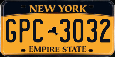 NY license plate GPC3032