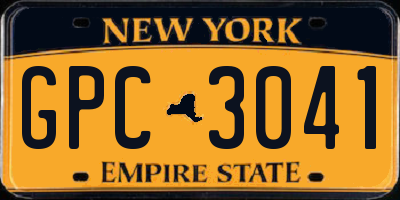 NY license plate GPC3041