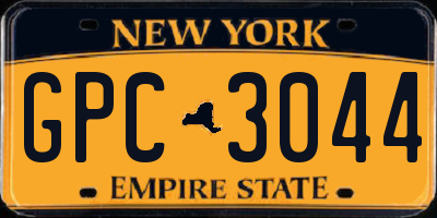 NY license plate GPC3044