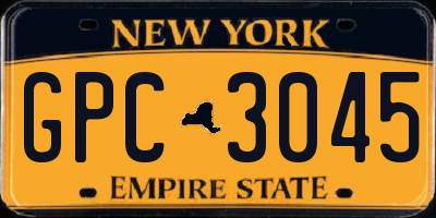 NY license plate GPC3045