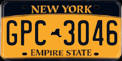 NY license plate GPC3046