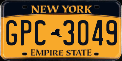 NY license plate GPC3049