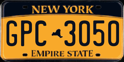 NY license plate GPC3050