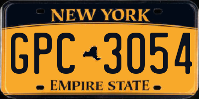 NY license plate GPC3054