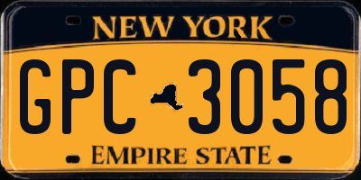 NY license plate GPC3058