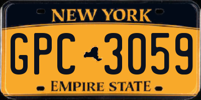 NY license plate GPC3059