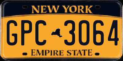 NY license plate GPC3064
