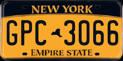 NY license plate GPC3066