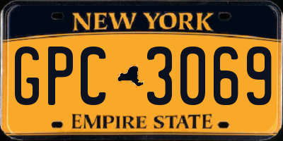 NY license plate GPC3069