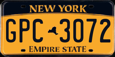 NY license plate GPC3072