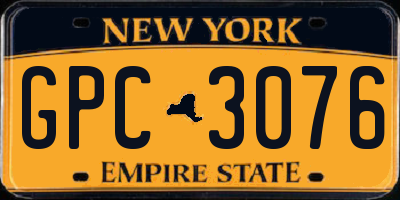 NY license plate GPC3076
