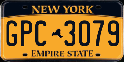 NY license plate GPC3079