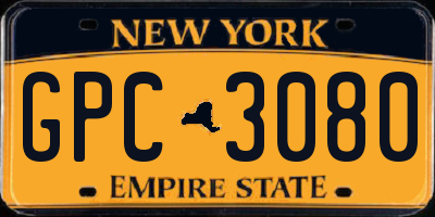 NY license plate GPC3080