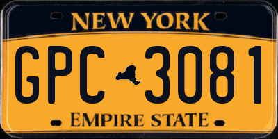 NY license plate GPC3081