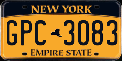 NY license plate GPC3083