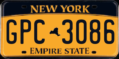 NY license plate GPC3086