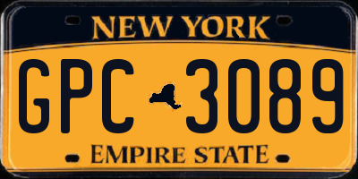 NY license plate GPC3089