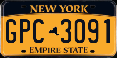 NY license plate GPC3091
