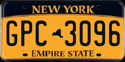 NY license plate GPC3096