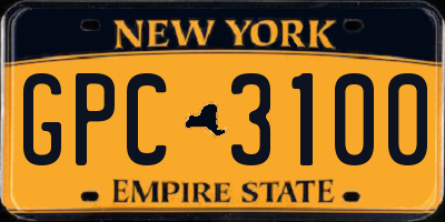 NY license plate GPC3100