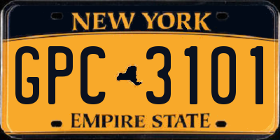 NY license plate GPC3101