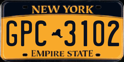 NY license plate GPC3102