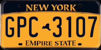 NY license plate GPC3107