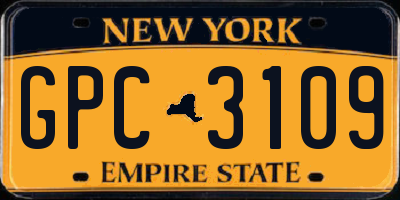 NY license plate GPC3109