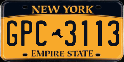 NY license plate GPC3113
