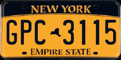 NY license plate GPC3115