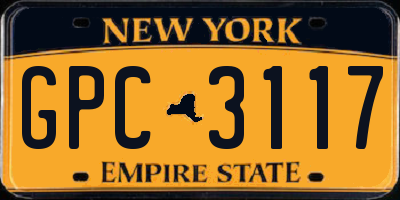 NY license plate GPC3117