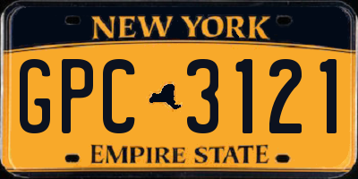 NY license plate GPC3121
