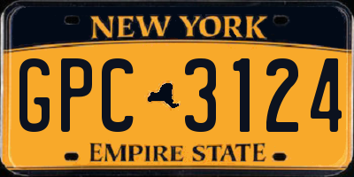 NY license plate GPC3124