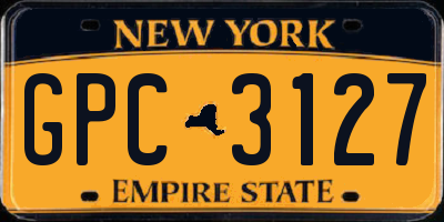 NY license plate GPC3127