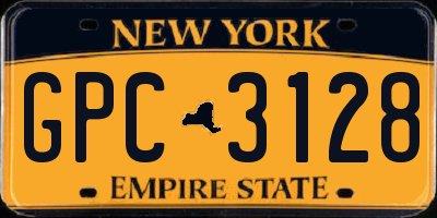 NY license plate GPC3128