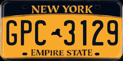 NY license plate GPC3129