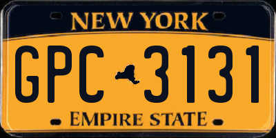 NY license plate GPC3131